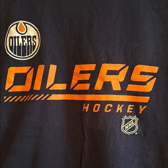 NHL Edmonton Oilers Blue and Orange Short Sleeve Tee - Picture 4 of 4